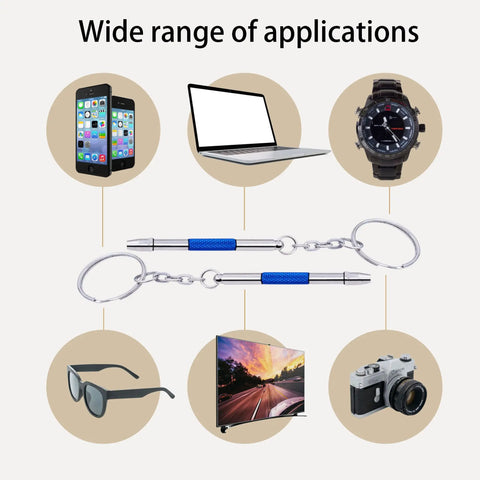 4 Pcs Mini Eyeglass Screwdriver Set 4 In 1 Precision Kit for eyeglass and watch repair showing wide range of applications with devices