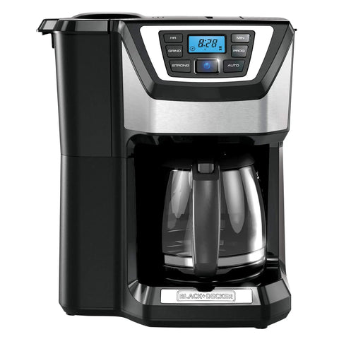 12 Cup Coffee Maker With Built In Grinder And Brew System For Fresh Ground Coffee Every Morning Programmable Auto Start Easy To Use Black Finish