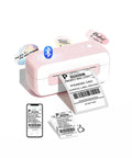 Pink Bluetooth Thermal Label Printer 4x6 For Small Business, Inkless Fast Printing For Amazon Shopify USPS FedEx, Works With iPhone