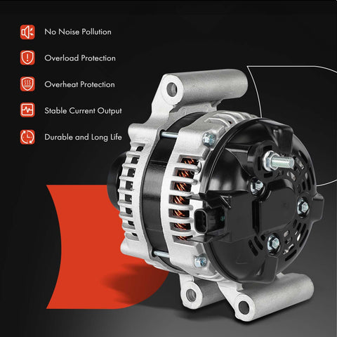 Alternator For Buick Envision Malibu Impala Regal 2013 2015 2017 2020 2.0L 2.5L 12V 130A With Five Groove Decoupler Pulley CW Plug And Play Ready