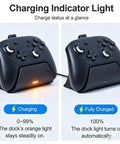 Switch 2 Pro Controller Charging Dock Station with charging indicator light, USB-C adapter for fast, safe charging