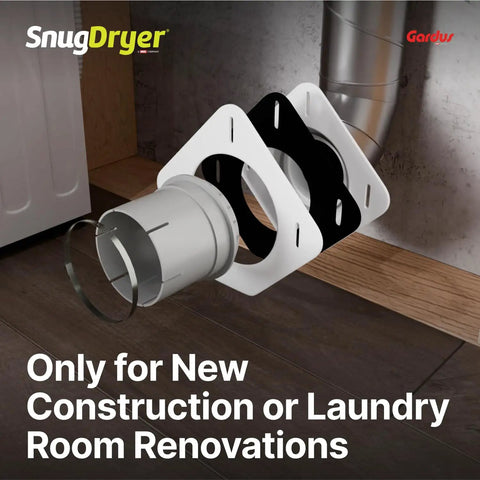 SnugDryer Space Saving Dryer Vent Connection Kit For New Construction And Remodeling Easy Install vent close-up view