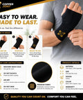 Copper Infused Wrist Brace Pair For Carpal Tunnel Pain Relief, Adjustable Medium Fit For Men And Women, user demonstrating fit