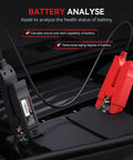 BT900 Wireless Bluetooth Battery Tester Clip For Cars Trucks Motorcycles ATVs SUVs Boats And Yachts 100-2000 CCA Load 9V-30V Range Battery Health Cranking And Charging Tests With Kickass Bluetooth Readouts, black and red clamps on battery