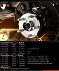Front Wheel Bearing And Hub Assembly 5 Lug Direct Fit For Toyota Camry 2018 2022 RAV4 2019 2023 Avalon 2021 Venza 2021 2023 And Lexus ES250 2021 2023 Replacement, side view with specifications chart.