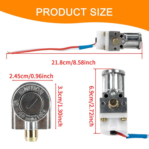 Big Head Key Switch For E Bikes And Motorized Rides Heavy Duty Battery Lock And Waterproof Ignition Switch With Anti Theft Lock Secure On Off Power Universal Cylinder For Electric Scooter Motorcycle ATV Includes 2 Keys