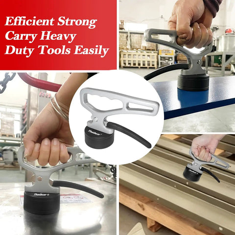 Strong Magnetic Pickup Tool With Release No Power Needed For Easy Release And Lifting Heavy Duty Lift Magnet With Neodymium Power Ergonomic Non Slip Handle shown in use lifting metal debris