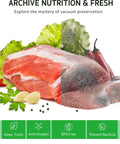Fresh meat and vegetables with 11 Inch By 150 Foot Food Vacuum Seal Roll With Cutter Dispenser For Any Vacuum Sealer Pro Grade BPA Free Bags.