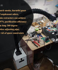 Heavy Duty 150 Watt Brushless Solder Fume Extractor With Blasting 163 Cfm Airflow, features 1.2m hose for efficient fume removal.
