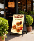 Beefy Heavy Duty Slide In Folding Sandwich Board A Frame Sidewalk Sign 24 By 36 Inch Black Coated Steel Double Sided Pavement Sign Frame Only