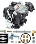Marine 2 Barrel Carburetor For Mercruiser Mercury Mercarb 3.0L 2.5L 4 Cylinder Engines With Jets And Gasket Electric Choke Long Linkage Replacement Part 3310-864940A01 8M0045397 showing components and gasket