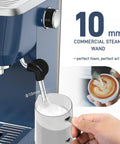 Premium 20 Bar Espresso Machine With A Beefy 10mm Steam Wand And Integrated Milk Frother for crafting lattes with rich froth.