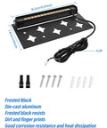 Lit 5W LED Retaining Wall Lights 8 Pack with connectors and installation hardware, frosted black aluminum, IP66 waterproof.