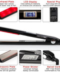Infrared Ultrasonic Hair Straightener With Ceramic Flat Iron Technology for Frizzy Damaged Hair Heatless Therapy shown in detail
