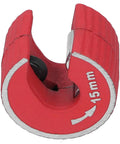 15mm Pipe Cutter Zinc Alloy Mini Tube Cutter With Replaceable Wheel For One Hand Use in red color showing cutting wheel angle