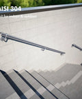 Top Shelf 6ft Wall Mounted Stair Handrail Kit Built Tough With Rust Proof 304 Stainless Steel for stairs indoors and outdoors.
