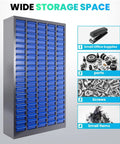 26 By 9 By 46 Inch Parts Cabinet With 100 Drawers For Nuts Bolts And Hardware Storage Beast Mode Heavy Duty Garage Organizer With Dividers Label System And Bin Shelves For Quick Easy Access In Your Workshop