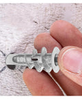 Close-up of Self Drilling Drywall Anchors Kit With 20 Spiral Wall Anchors 13x32mm Zinc Alloy Screws being held in hand.