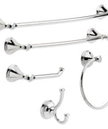 Double Towel Hook In Polished Chrome For Bathroom Or Kitchen, Durable Zinc Construction With Corrosion Resistant Finish