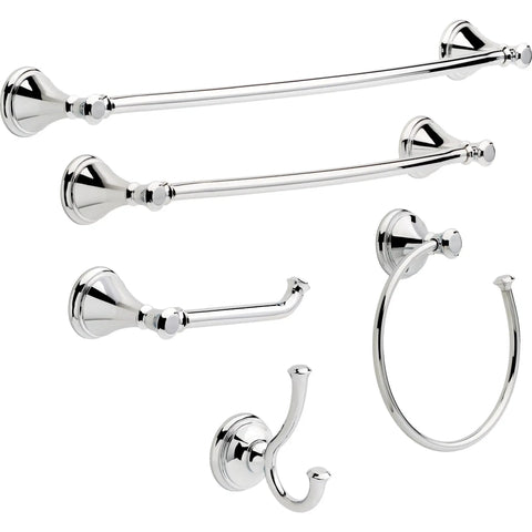 24 Inch Polished Chrome Double Towel Bar For Kitchen And Bathroom Towels, Durable Zinc Construction, Corrosion Resistant Finish