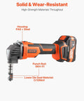 Cordless Metal Nibbler With 20V 4000mAh Battery 2200 RPM Brushless Motor Electric Nibbler Cutter with labeled materials