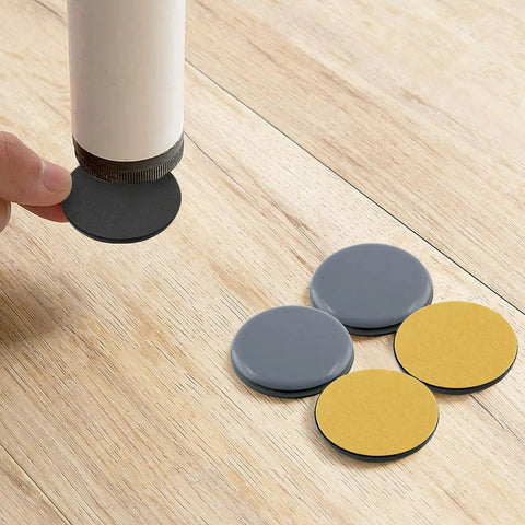 Side view of 12 Pack 2 Inch Teflon Furniture Glide Pads Self Stick Sliders For Carpet Tile Hardwood Floors Ground Protector