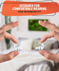 Hands holding reusable sleep ear plugs with 40 dB noise reduction for sleeping, premium silicone earplugs for flying