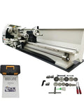 Heavy Duty 8x39 Inch Mini Metal Lathe With Brushless 1100W Motor For Woodworking shown with tool kit and manual.