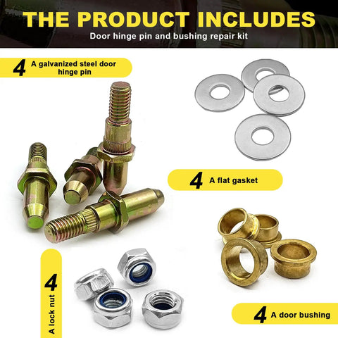 Door Hinge Pin And Bushing Repair Kit For GMC Sierra Silverado Chevy Avalanche Suburban 1999-2007 2 Door Models parts layout