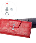 Red and black croc-pattern wallets with a metal clamp, showcasing the 8 Pack Adjustable Pull Latch Kit For Boxes Cabinets And Doors.
