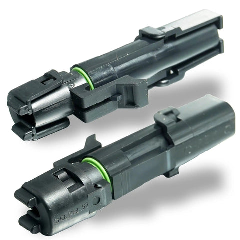 Cool Weather-Pack Series Kit With Heavy Duty 20 Amp Male Female Terminals For 12 And 10 Gauge Wires Plus Sealer Caps For Quick Disconnect Splices That Look Awesome weatherproof connector pair