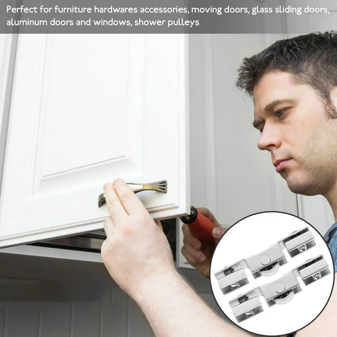 Top Shelf 8 Piece Glass Sliding Door H Wheel Rollers With 5mm Cabinet Replacement Pulleys Glides Like Butter For Patio Doors And Hassle Free Home Swaps Today, man installing cabinet door.