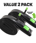 Value 2 pack of Extra Strong Self Sealing Bicycle Tube 26 Inch By 1.75 To 2.125 Inch Schrader Valve, seals punctures, Fibro-Seal Tech