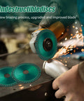 Indestructible Disc 2.0 green 4-inch abrasive discs for angle grinder, 7/8 inch arbor, 3-pack.