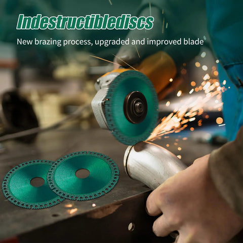 Indestructible Disc 2.0 green 4-inch abrasive discs for angle grinder, 7/8 inch arbor, 3-pack.