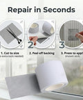 Heavy Duty Window Screen Repair Tape Two Inch By Sixteen Foot Black Fiberglass Mesh Patch Kit instructions for quick repairs.