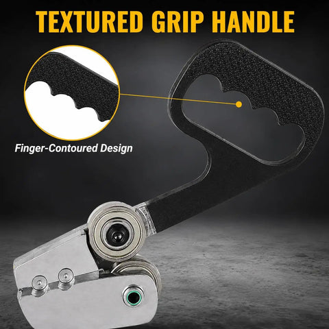 Textured grip handle of Handheld Metal Plate Cutter for Quick Clean Cuts No Power Needed Portable Sheet Metal Cutter