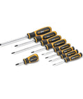 9 Piece Phillips Screwdriver Set With Dual Material Handles In A Foam Storage Tray, Non Slip Black Oxide Tips For A Secure Fit