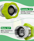 Three Quarter Inch Garden Hose Adapter For Pressure Washer Hoses, Universal Connector, male and female ends shown