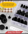 High Temp Silicone Plug Set 51Pcs 6 Sizes T Shaped Rubber Stopper Hole Plugs in plastic box with ruler