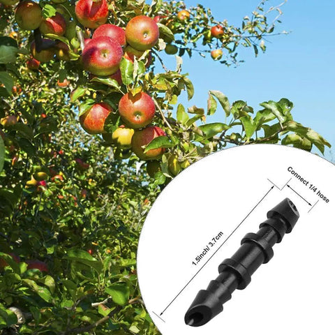 150 Pieces One Quarter Inch Straight Barbed Irrigation Connectors Fittings For Drip System Garden Tubing with apple tree