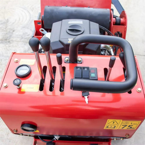 Mini Tracked Ditcher For Orchard Pipeline Trenching control panel with levers and gauges for precise operation.