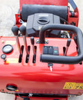 Top view of Dependable Rubber Track Trencher Built For Rapid Orchard Drainage And Zero Stress Soil Prep controls and engine.