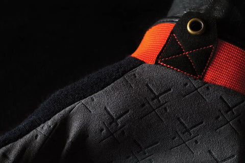 Close-up of Hi Viz Pro Work Gloves With Reflective Accents EXO Embossed Palm Medium Size showing detailed stitch and texture.