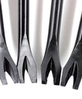 Close-up of four V Shaped Nail Puller Screwdriver 245mm tips, heavy duty crowbar pry bar nail picker, Cr V alloy steel construction.