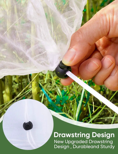 4 Pack Garden Netting Pest Barrier With Drawstring Keeps Tomatoes, Blueberries, Vegetables, And Fruits Safe from birds and bugs