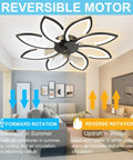 Living room with 35 Inch Bladeless Ceiling Fan With Lights And Remote, Modern Low Profile Flush Mount LED Ceiling Fan installed.
