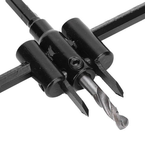 Heavy Duty Adjustable Hole Saw Kit With Double Blade Alloy Steel Cutter For Precise Wood And Plastic Board Drilling 30 To 300mm Diameters Fast DIY Woodworking Accessory Tool, alloy steel cutter