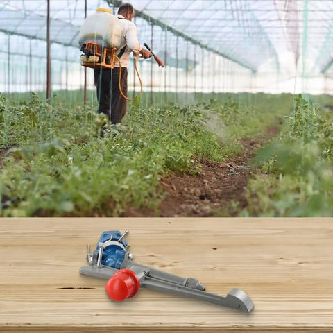 Sprinkler Head With 1 Inch Connector For Garden Lawn Farm Irrigation System Delivers 35 To 40 Meter Spray Radius; shown in greenhouse
