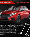 Red car with two-pack front stabilizer sway bar links compatible with Versa 2007 2019, Versa Note, Cube, Micra K750098